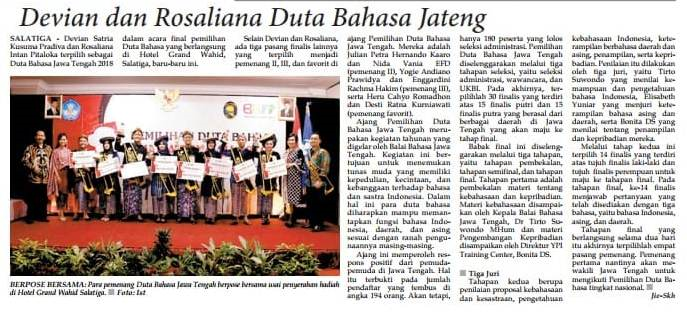 Devian Dan Rosaliana Duta Bahasa Jawa Tengah Badan Pengembangan Dan Pembinaan Bahasa Kementerian Pendidikan Dan Kebudayaan