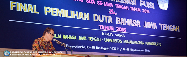 Balai Bahasa Jateng dan UMP Gelar Lomba Musikalisasi Puisi bagi Siswa SMTA se-Jawa Tengah dan Pemilihan Duta Bahasa Jawa Tengah 2016