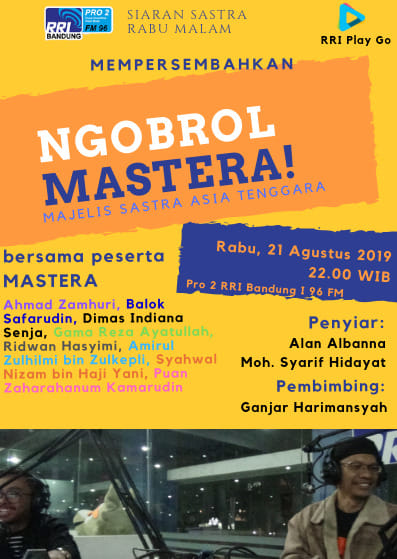 Siaran Langsung Ngobrol Mastera di Radio Pro2 RRI Bandung I 96 FM