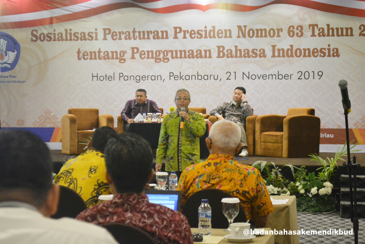 Balai Bahasa Riau Sosialisasikan Peraturan Presiden Nomor 63 Tahun 2019