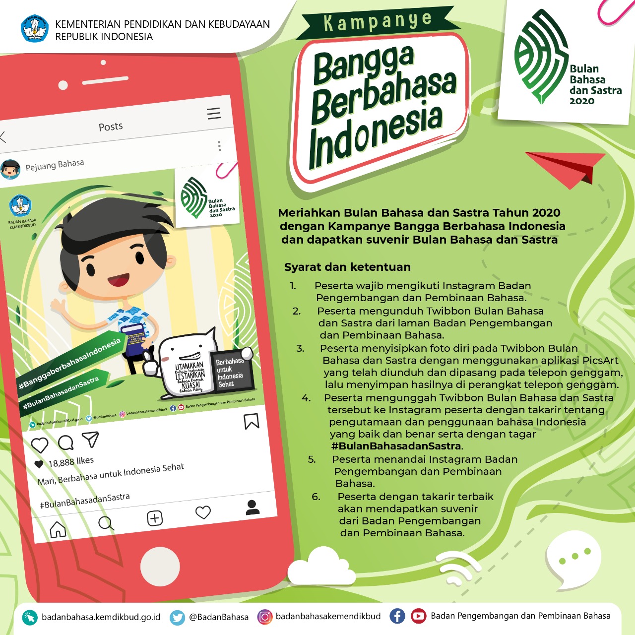 Meriahkan Bulan Bahasa dan Sastra Tahun 2020 dengan Kampanye Bangga Berbahasa Indonesia