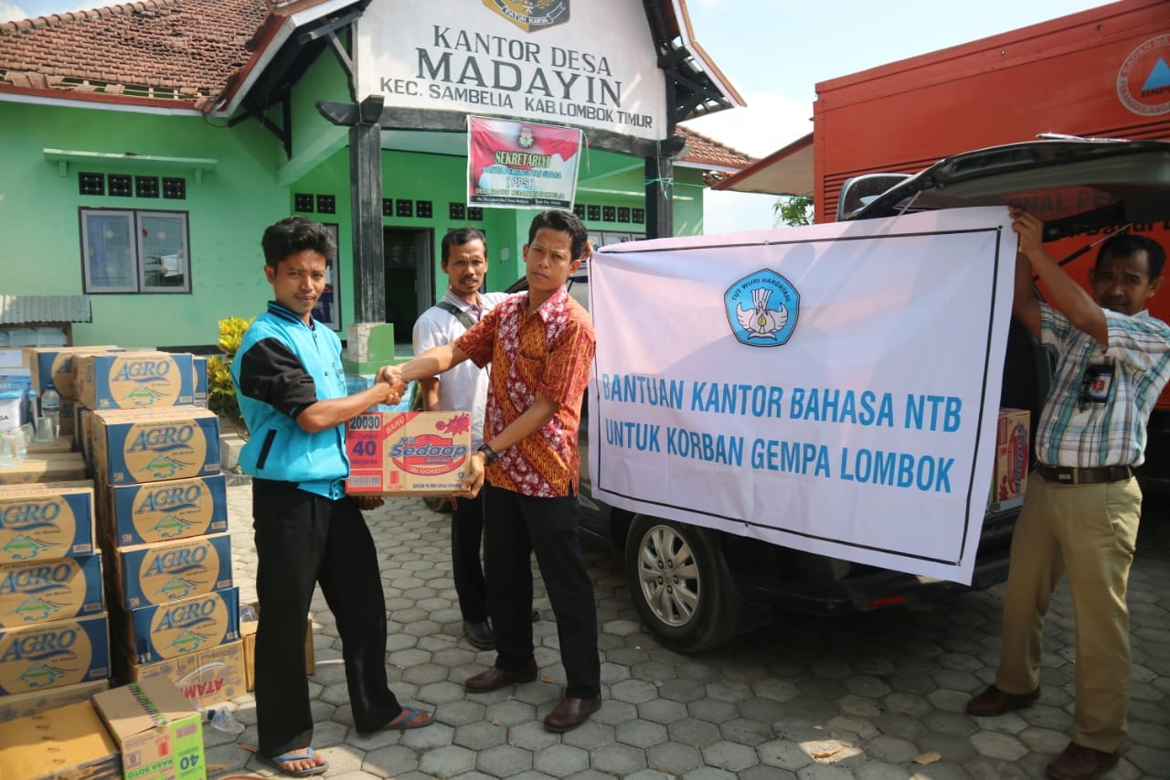 Kantor Bahasa NTB Peduli Korban Gempa Lombok