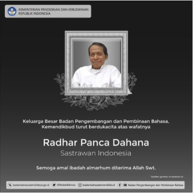 Radhar Panca Dahana Meninggal di Usia 56 Tahun