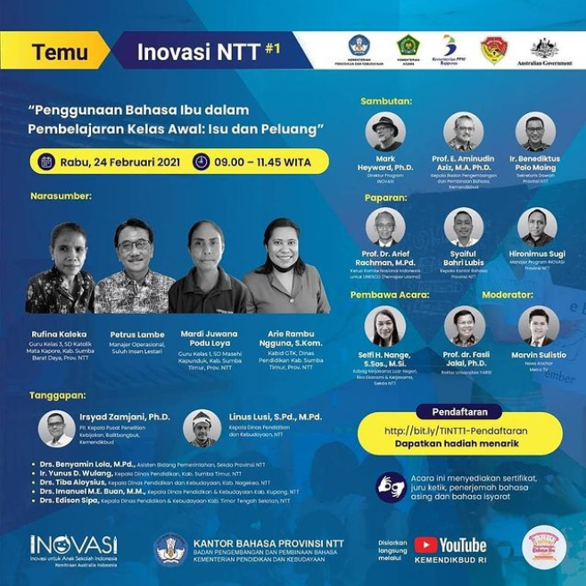 Webinar Nasional Inovasi NTT: Peran Bahasa Ibu dalam Meningkatkan Pendidikan