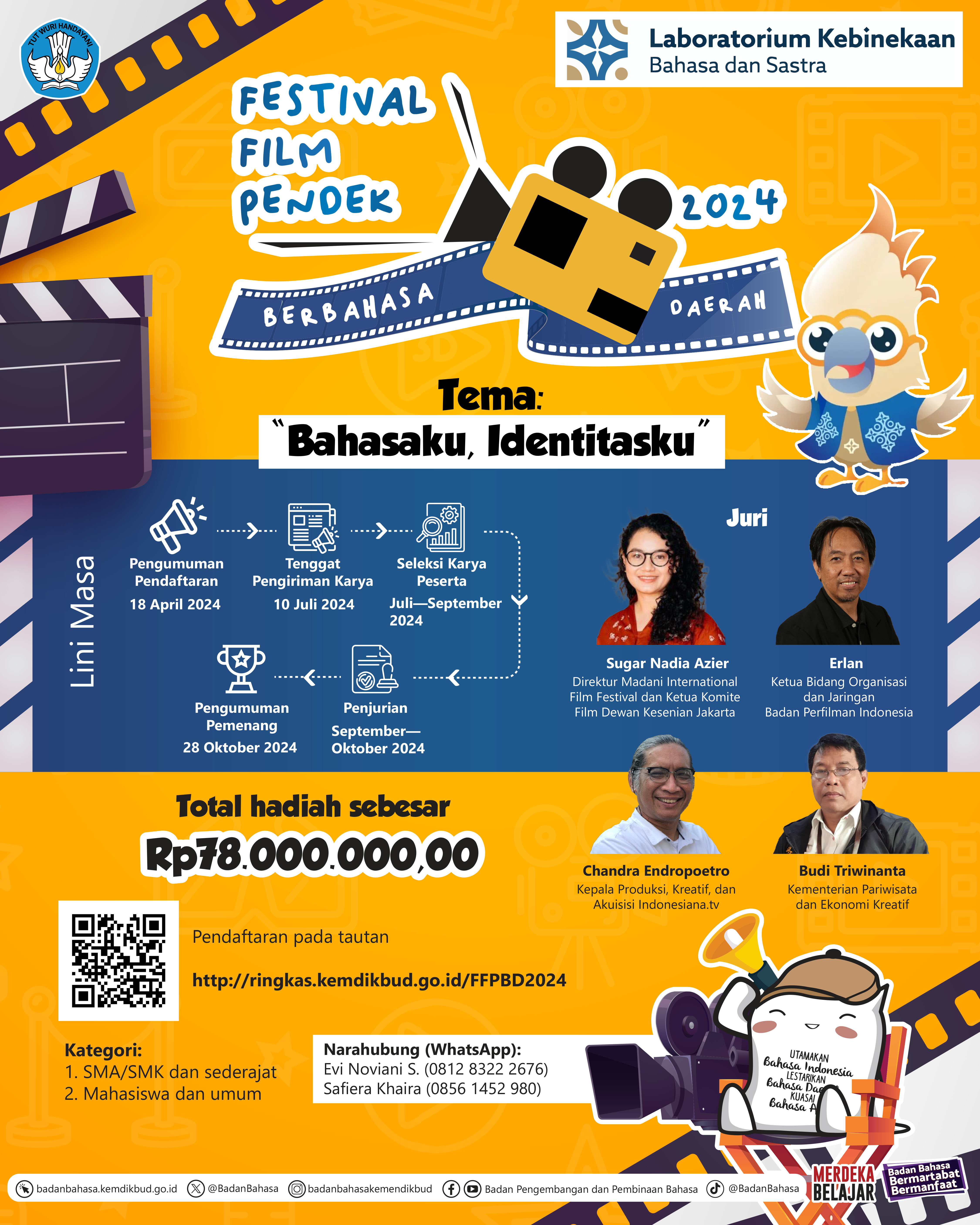 Festival Film Pendek Berbahasa Daerah 2024 " Bahasaku, Identitasku"